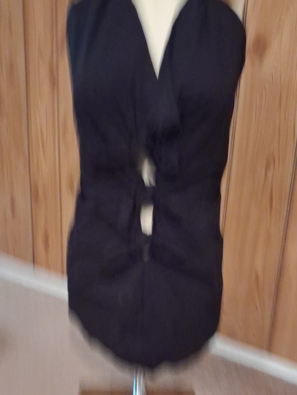 Zara Black V-Neck Knot-Front Camisole Top